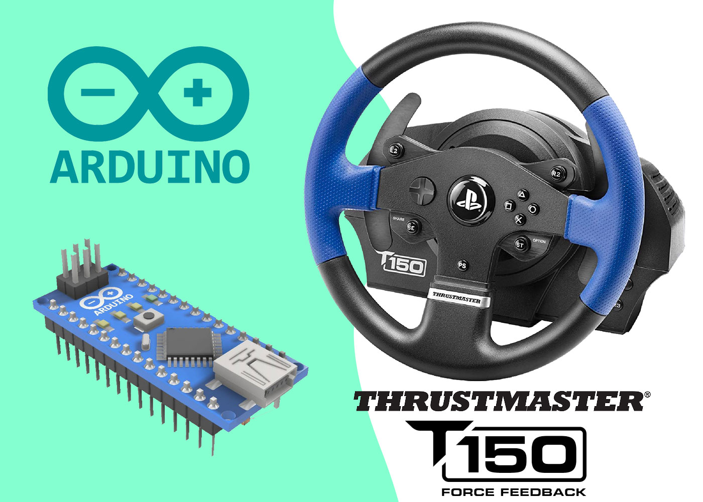 Thrustmaster T150 custom arduino wheel